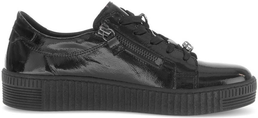 Gabor Plateausneakers vrijetijdsschoen halfschoen veterschoen met edele siermotieven