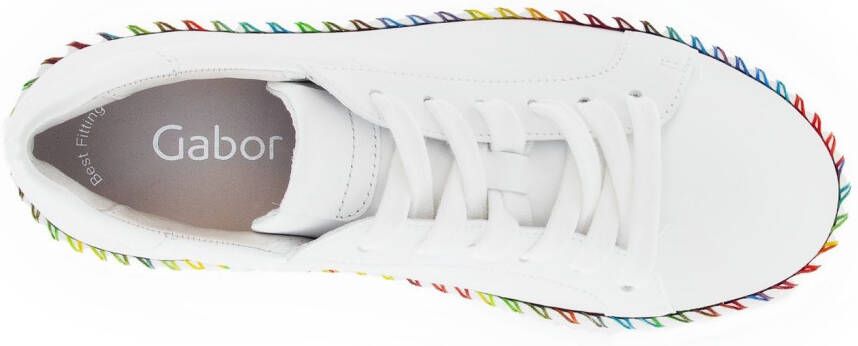 Gabor Plateausneakers vrijetijdsschoen lage schoen veterschoen met contrast-raamnaad