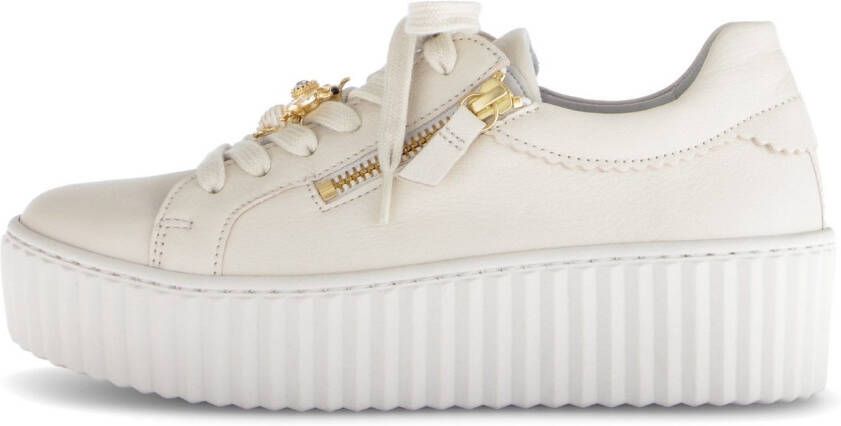 Gabor Plateausneakers vrijetijdsschoen lage schoen veterschoen met modieuze sieraandeel