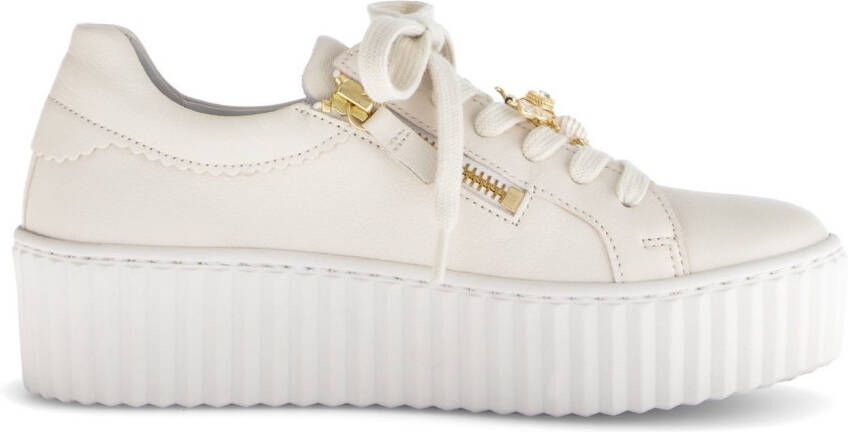Gabor Plateausneakers vrijetijdsschoen lage schoen veterschoen met modieuze sieraandeel