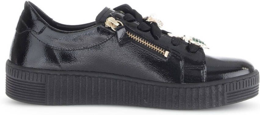 Gabor Plateausneakers vrijetijdsschoen lage schoen veterschoenen met edele sier-diermotieven
