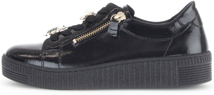 Gabor Plateausneakers vrijetijdsschoen lage schoen veterschoenen met edele sier-diermotieven
