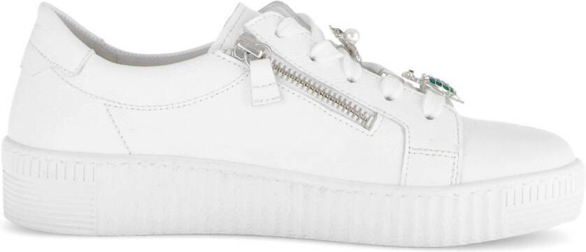 Gabor Plateausneakers vrijetijdsschoen lage schoen veterschoenen met edele sier-diermotieven