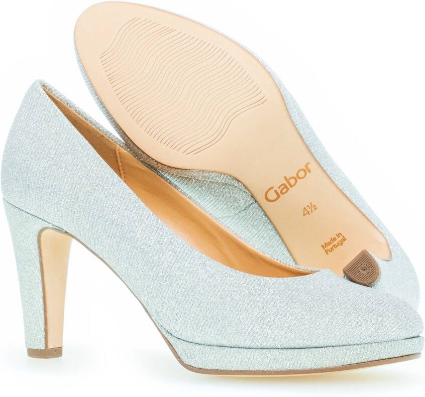 Gabor 270 Pumps High Heels Schoenen Hoge Hak Dames Zilver - Foto 10