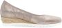 Gabor Beige-gouden metallic leren ballerina flats Yellow Dames - Thumbnail 8