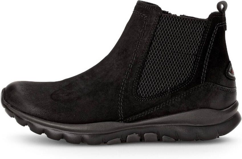 Gabor Rollingsoft Chelsea-boots sleehak comfort schoen enkellaars logo-opdruk op de hak