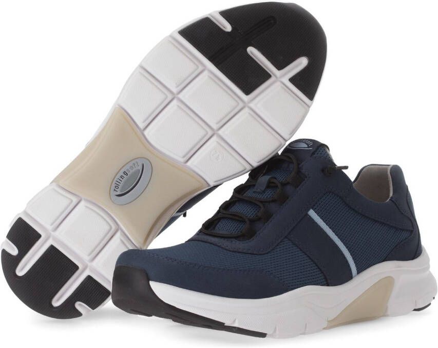 Gabor Rollingsoft Slip-on sneakers vrijetijdsschoen lage schoen slipper met logo op de hiel breedte g