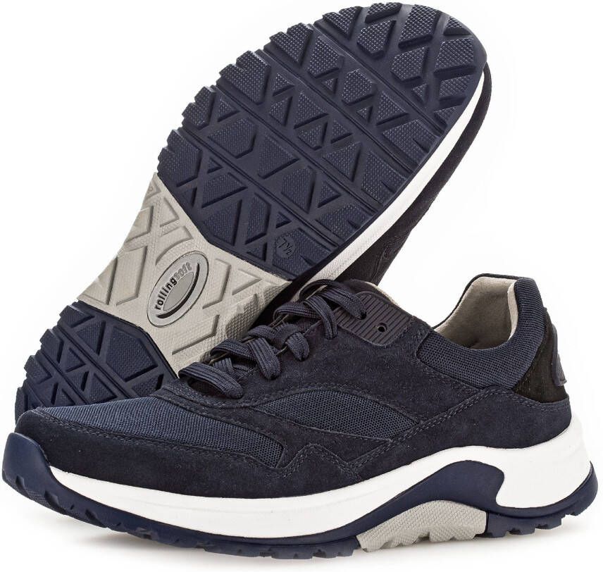Gabor Rollingsoft Sneakers met sleehak vrijetijdsschoen lage schoen veterschoen met verwisselbaar voetbed breedte g