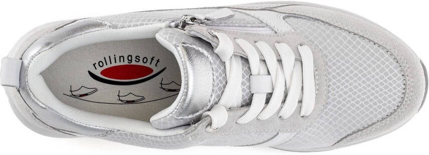 Gabor Rollingsoft Sneakers met sleehak vrijetijdsschoen lage schoen veterschoen met verwisselbaar voetbed