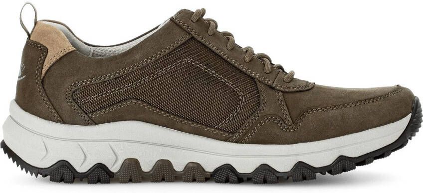 Gabor Rollingsoft Sneakers met sleehak vrijetijdsschoen lage schoen veterschoen met contraststiksels g-breedte