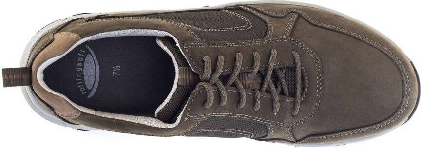 Gabor Rollingsoft Sneakers met sleehak vrijetijdsschoen lage schoen veterschoen met contraststiksels g-breedte