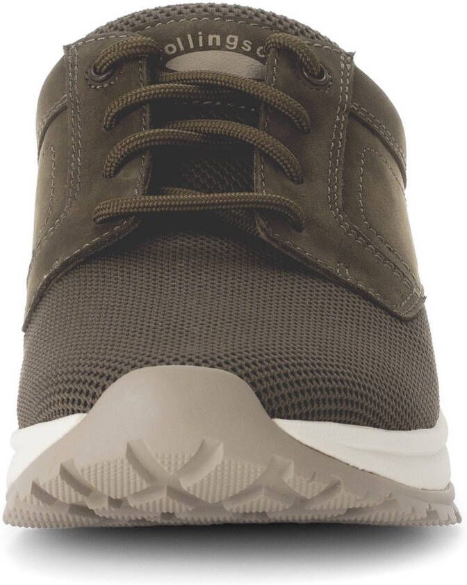 Gabor Rollingsoft Sneakers met sleehak vrijetijdsschoen lage schoen veterschoen met decoratieve stiksels g-breedte