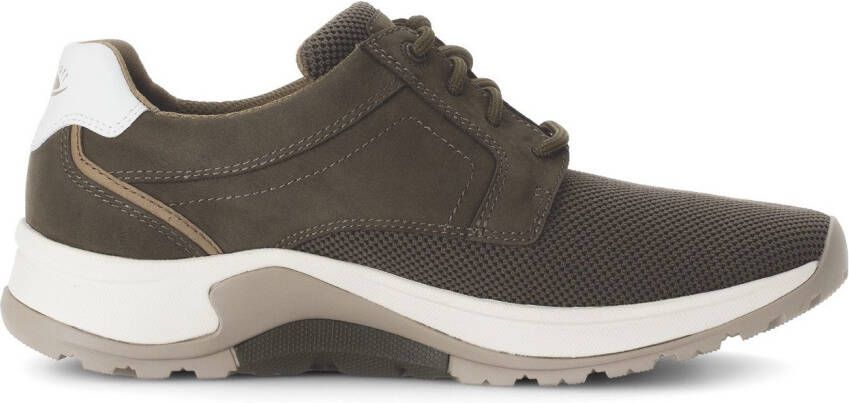 Gabor Rollingsoft Sneakers met sleehak vrijetijdsschoen lage schoen veterschoen met decoratieve stiksels g-breedte