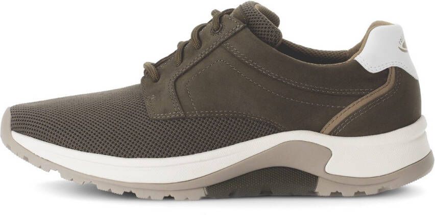Gabor Rollingsoft Sneakers met sleehak vrijetijdsschoen lage schoen veterschoen met decoratieve stiksels g-breedte