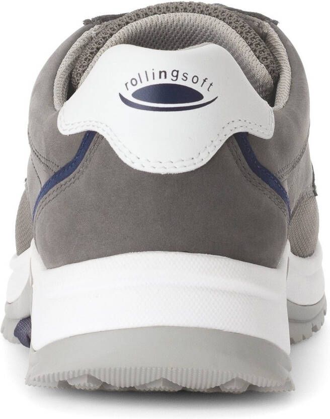 Gabor Rollingsoft Sneakers met sleehak vrijetijdsschoen lage schoen veterschoen met decoratieve stiksels g-breedte