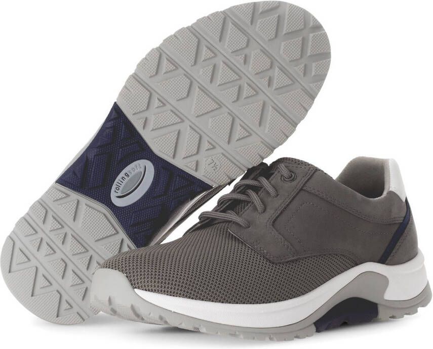 Gabor Rollingsoft Sneakers met sleehak vrijetijdsschoen lage schoen veterschoen met decoratieve stiksels g-breedte