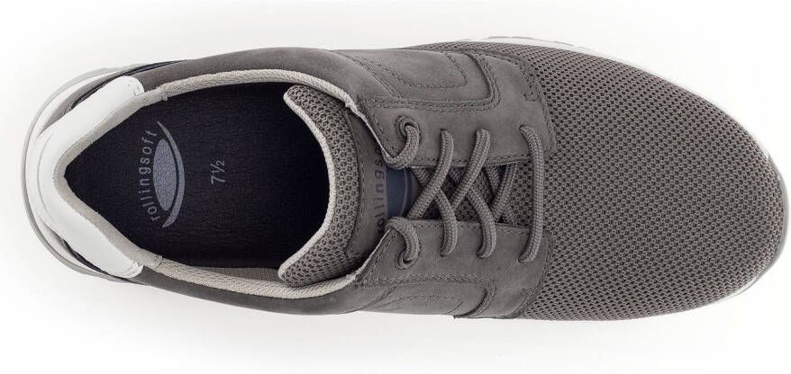 Gabor Rollingsoft Sneakers met sleehak vrijetijdsschoen lage schoen veterschoen met decoratieve stiksels g-breedte