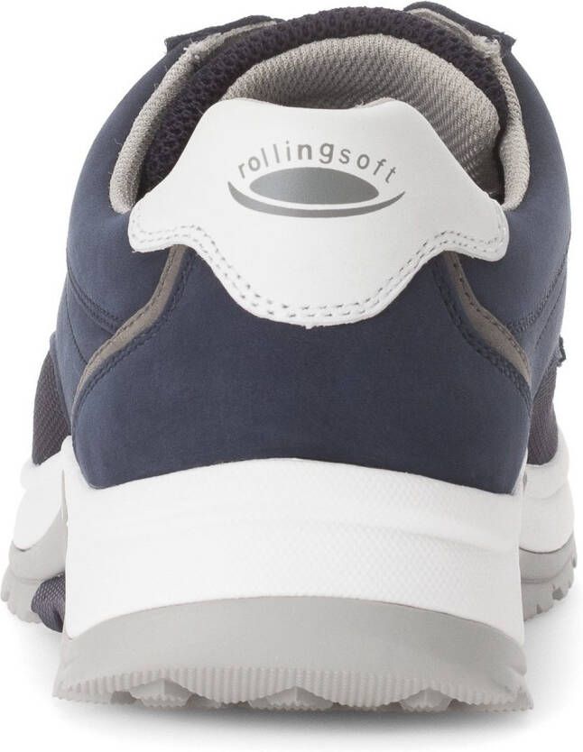 Gabor Rollingsoft Sneakers met sleehak vrijetijdsschoen lage schoen veterschoen met decoratieve stiksels g-breedte