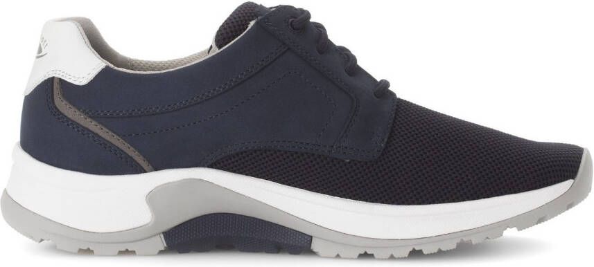 Gabor Rollingsoft Sneakers met sleehak vrijetijdsschoen lage schoen veterschoen met decoratieve stiksels g-breedte