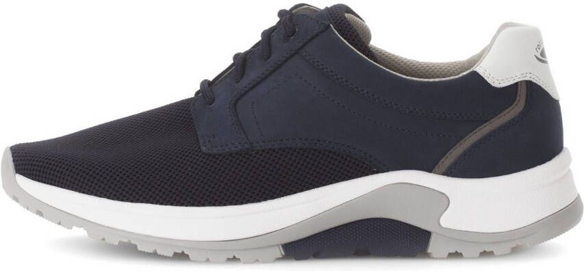 Gabor Rollingsoft Sneakers met sleehak vrijetijdsschoen lage schoen veterschoen met decoratieve stiksels g-breedte