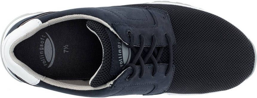 Gabor Rollingsoft Sneakers met sleehak vrijetijdsschoen lage schoen veterschoen met decoratieve stiksels g-breedte