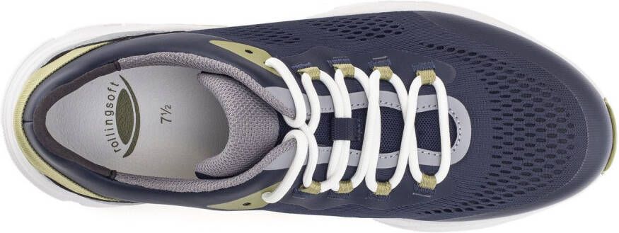 Gabor Rollingsoft Sneakers met sleehak vrijetijdsschoen lage schoen veterschoen met contrastafwerkingen breedte g