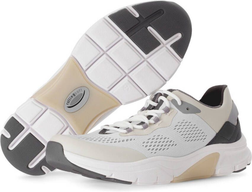 Gabor Rollingsoft Sneakers met sleehak vrijetijdsschoen lage schoen veterschoen met contrastafwerkingen breedte g