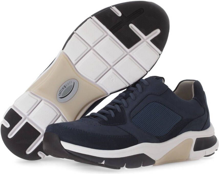 Gabor Rollingsoft Sneakers met sleehak vrijetijdsschoen lage schoen veterschoen met logo op de hiel g-breedte