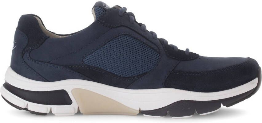 Gabor Rollingsoft Sneakers met sleehak vrijetijdsschoen lage schoen veterschoen met logo op de hiel g-breedte