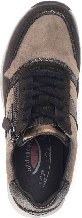 Gabor Rollingsoft Sneakers met sleehak veterschoenen lage schoen vrijetijdsschoen met zijrits