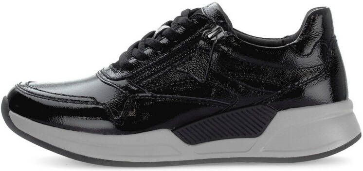 Gabor Rollingsoft Sneakers met sleehak veterschoenen lage schoen vrijetijdsschoen met zijrits