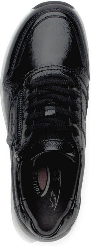 Gabor Rollingsoft Sneakers met sleehak veterschoenen lage schoen vrijetijdsschoen met zijrits