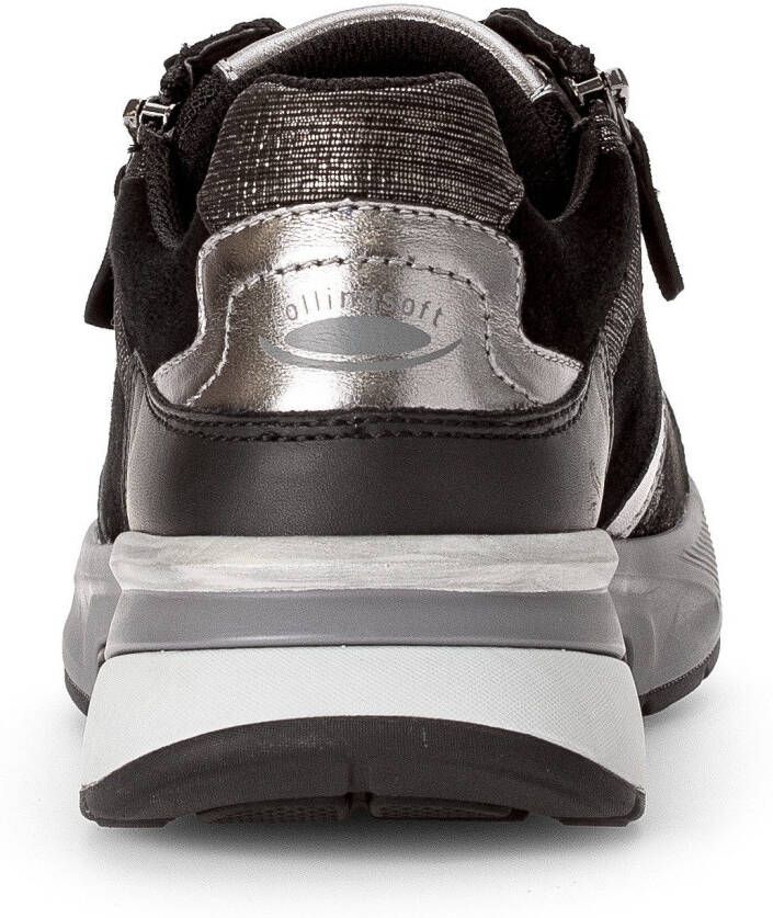 Gabor Rollingsoft Sneakers met sleehak vrijetijdsschoen lage schoen veterschoen contrastafwerkingen