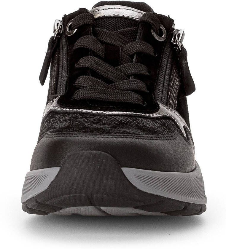 Gabor Rollingsoft Sneakers met sleehak vrijetijdsschoen lage schoen veterschoen contrastafwerkingen