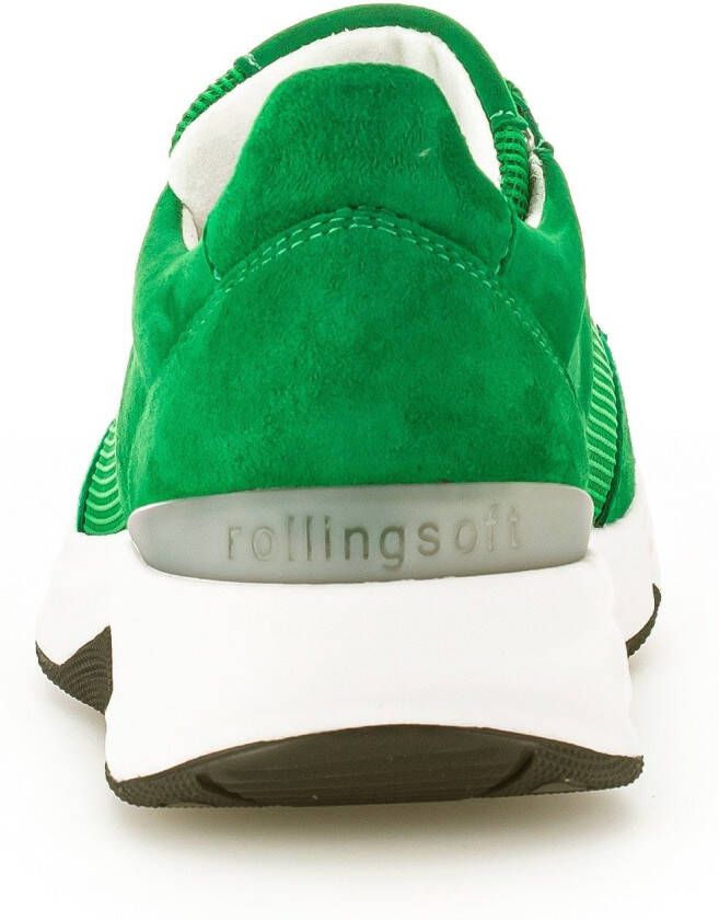 Gabor Rollingsoft Sneakers met sleehak vrijetijdsschoen lage schoen veterschoen logo op de hiel