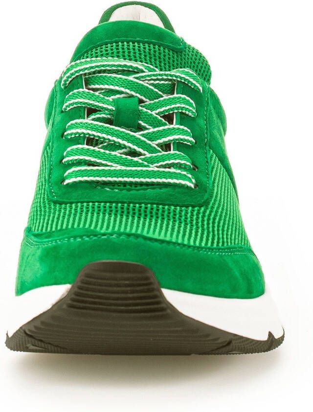 Gabor Rollingsoft Sneakers met sleehak vrijetijdsschoen lage schoen veterschoen logo op de hiel