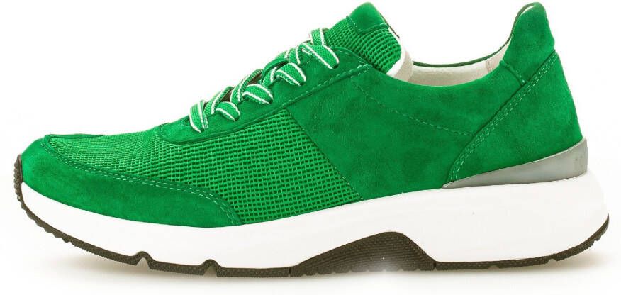 Gabor Rollingsoft Sneakers met sleehak vrijetijdsschoen lage schoen veterschoen logo op de hiel