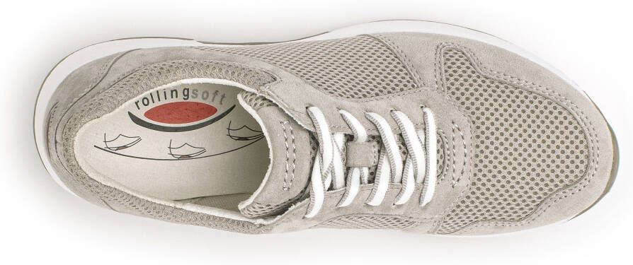 Gabor Rollingsoft Sneakers met sleehak vrijetijdsschoen lage schoen veterschoen met optifit verwisselbare inlegzool