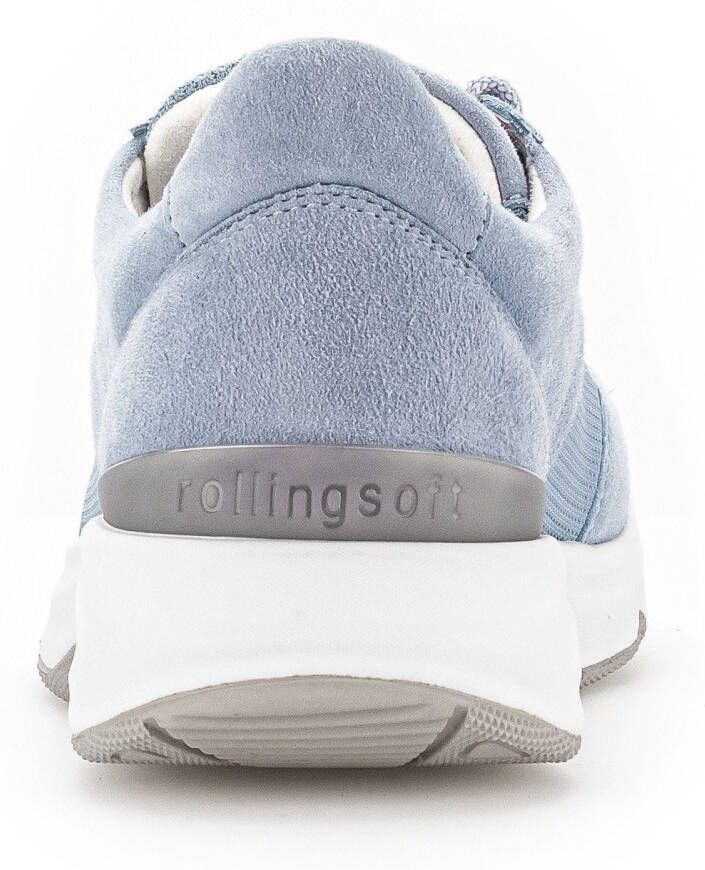 Gabor Rollingsoft Sneakers met sleehak vrijetijdsschoen lage schoen veterschoen logo op de hiel