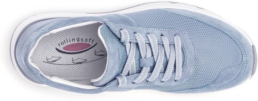 Gabor Rollingsoft Sneakers met sleehak vrijetijdsschoen lage schoen veterschoen logo op de hiel