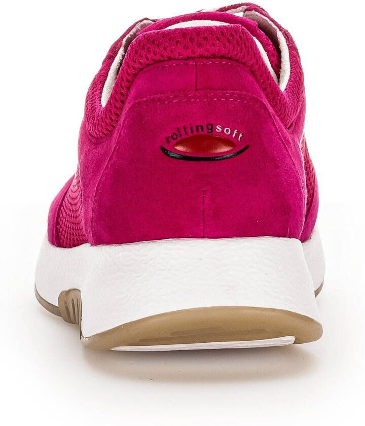 Gabor Rollingsoft Sneakers met sleehak vrijetijdsschoen lage schoen veterschoen met optifit verwisselbare inlegzool