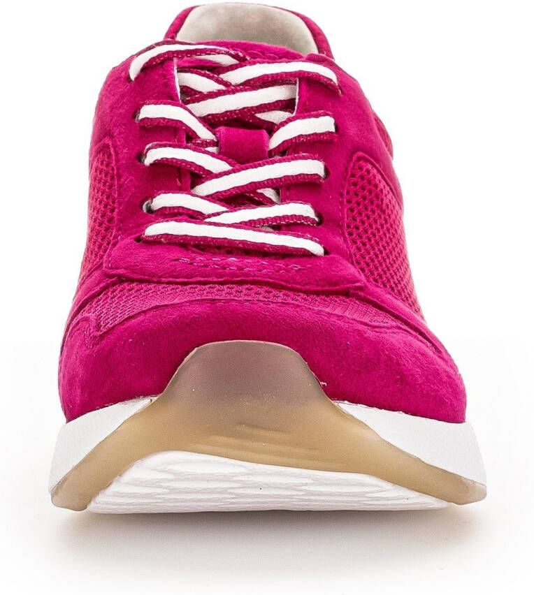 Gabor Rollingsoft Sneakers met sleehak vrijetijdsschoen lage schoen veterschoen met optifit verwisselbare inlegzool