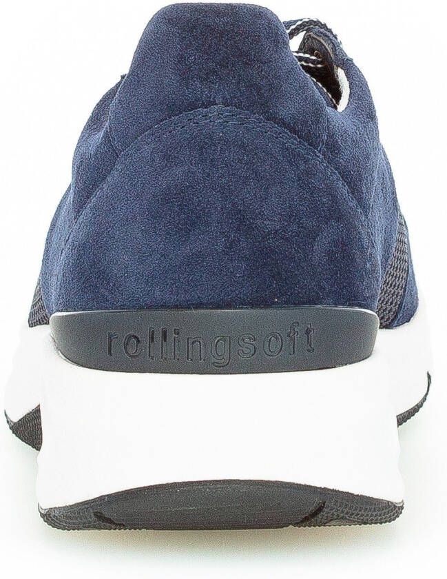 Gabor Rollingsoft Sneakers met sleehak vrijetijdsschoen lage schoen veterschoen logo op de hiel