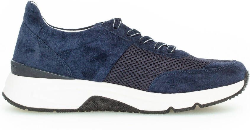 Gabor Rollingsoft Sneakers met sleehak vrijetijdsschoen lage schoen veterschoen logo op de hiel