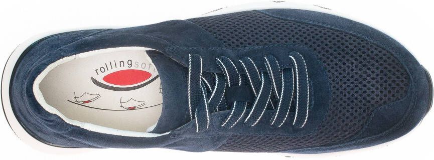 Gabor Rollingsoft Sneakers met sleehak vrijetijdsschoen lage schoen veterschoen logo op de hiel