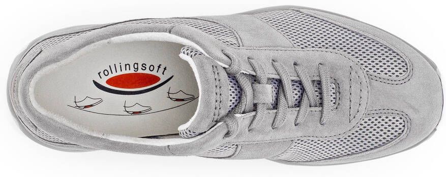Gabor Rollingsoft Sneakers met sleehak vrijetijdsschoen lage schoen veterschoen met optifit verwisselbare inlegzool