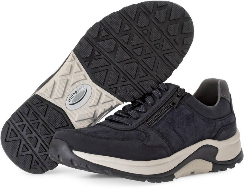 Gabor Rollingsoft Sneakers met sleehak comfort schoen veterschoen lage schoen in breedte g 1 2 (= breed)