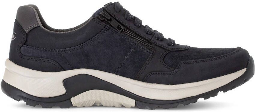 Gabor Rollingsoft Sneakers met sleehak comfort schoen veterschoen lage schoen in breedte g 1 2 (= breed)