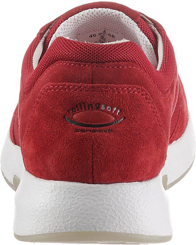Gabor Rollingsoft Sneakers met sleehak vrijetijdsschoen lage schoen veterschoen in zomerse materiaalmix