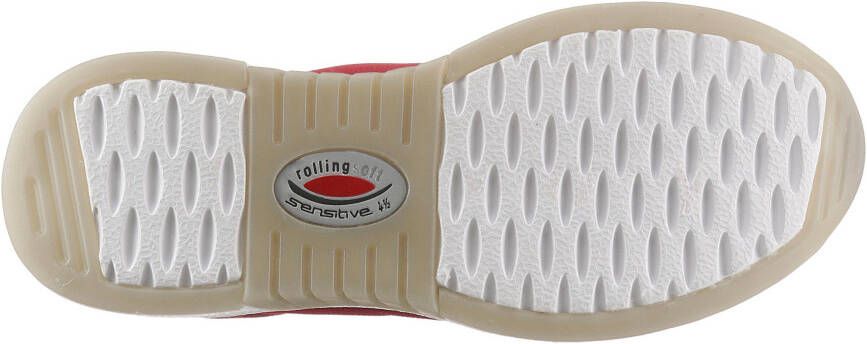 Gabor Rollingsoft Sneakers met sleehak vrijetijdsschoen lage schoen veterschoen in zomerse materiaalmix